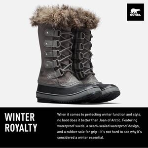 Sorel Joan of Arctic Waterproof Fur Insulated‎ Snow Boots Quarry / Black 6
